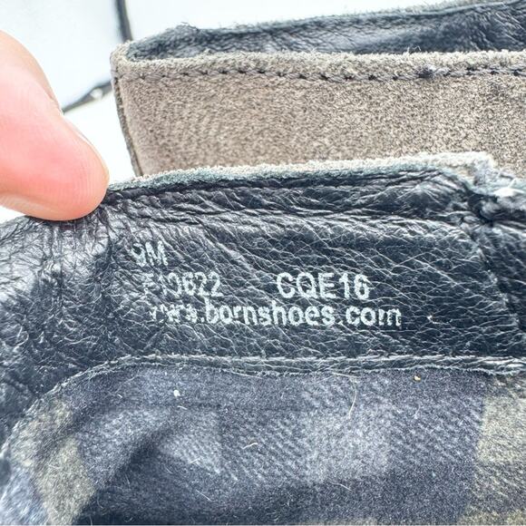 Born Maris Buckle Distressed Ankle Boots Grey Leather Size 9 Office Minimalist - Picture 11 of 11
